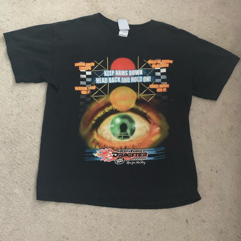 Cedar Point Top Thrill Dragster T Shirt Vintage
